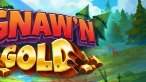 Tampilan visual slot Gnaw’n Gold dengan tema alam dan fitur bonus.